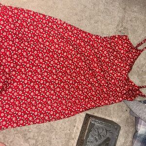 Hollister Red and Pink Floral Top